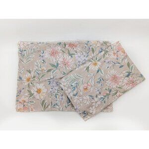 Charter Club Cotton 2Pc Pillow Sham Set Garden Floral Stripes Double Sided